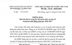 Môn thi thứ ba trong Kỳ thi vào lớp 10 THPT năm học 2026-2027