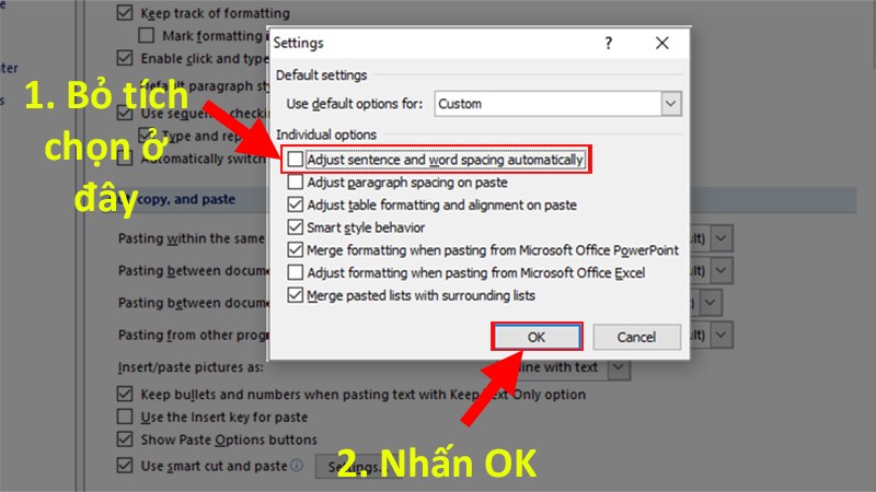Nhấn OK